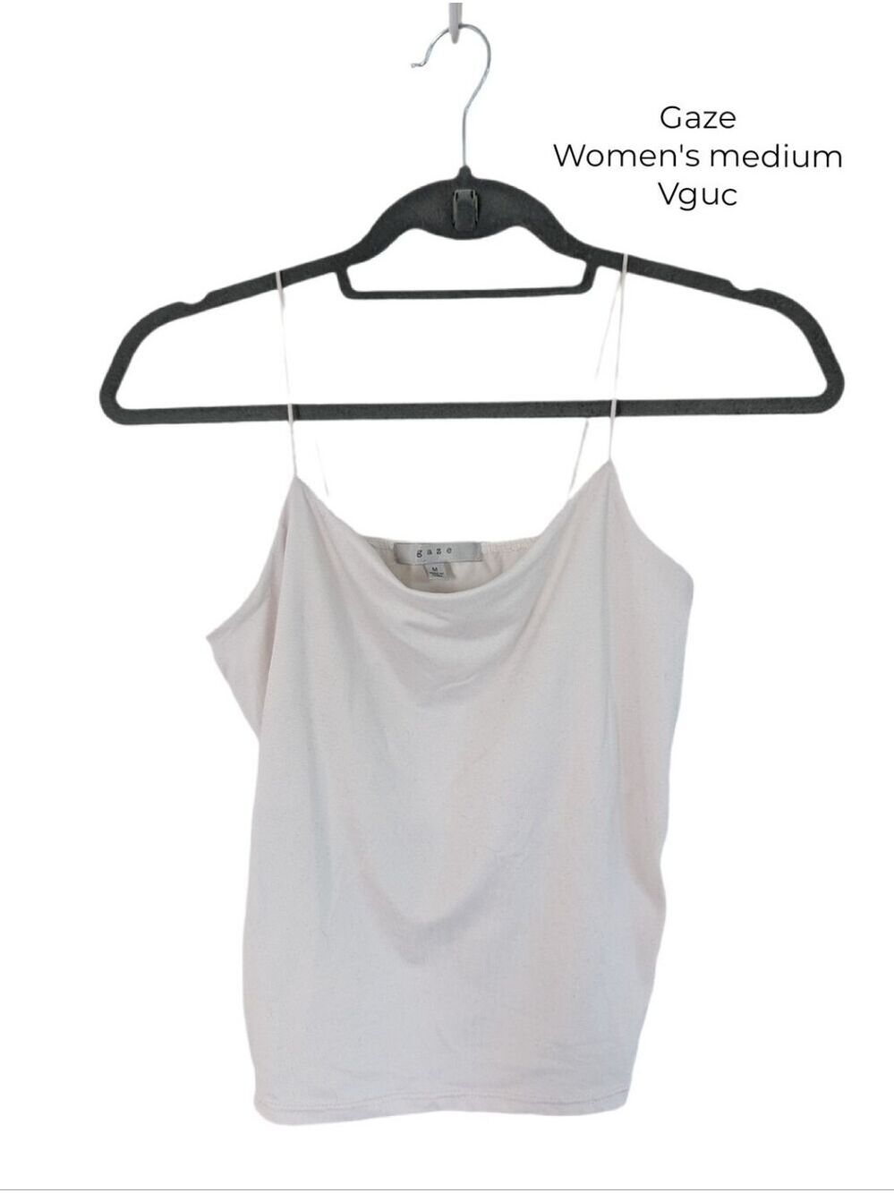 🩵4/$20 Women's Meidum White Cowl Neck Camisole Tank Top | Gaze